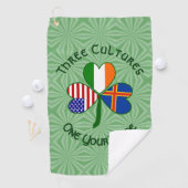 Ålander Irish American Flags Kleeblatt Personalisi Golfhandtuch (Insitu)