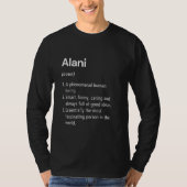 Alani Name Definition Funny Dictionary T-Shirt (Vorderseite)
