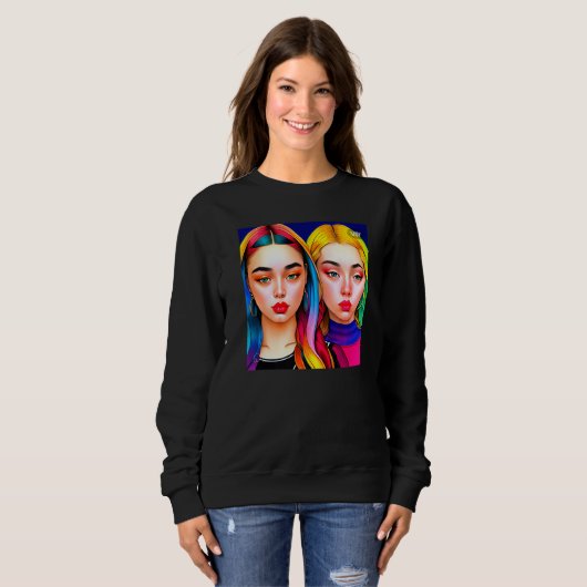 Alanis colorful T-shirt Premium Sweatshirt (Vorne ganz)