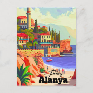 Alanya Türkei Wandkunst, Druck, Türkei Aquarell Postkarte