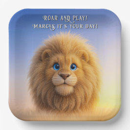 Alaric der Fluffy Zoo King - 9" Square Pappteller