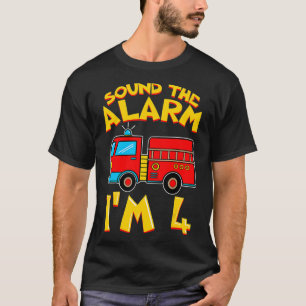 Alarm Auslösen Ich bin 4 Feuerwehrmann Junge 4. Ge T-Shirt