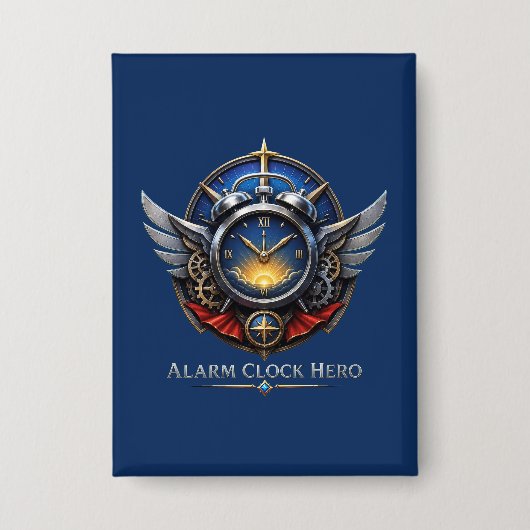 Alarm Clock Hero Logo Knopf Button (Vorderseite)