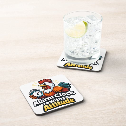 Alarm clock with attitude, roaster quote. getränkeuntersetzer (Rechte Seite)