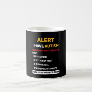Alarm Ich habe Autismus in einer Notfallsituation Kaffeetasse