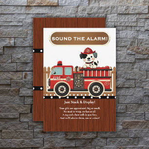 Alarm schlagen! Moderne Feuerwehr-Babyparty Begleitkarte