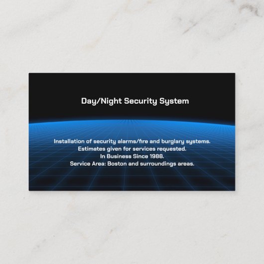 Alarm Security Tech Business Card Visitenkarte (Rückseite)
