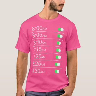 Alarm-Uhr-Zeit (hinten) Funny Snooze-Spaß T-Shirt