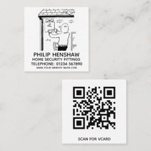 Alarme und Zuhause-Sicherheitsvorrichtungen Quadratische Visitenkarte