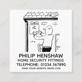 Alarme und Zuhause-Sicherheitsvorrichtungen Quadratische Visitenkarte