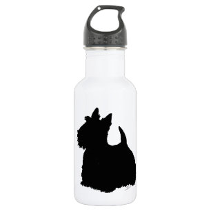 Alarmierende Silhouette eines Scottish Terriers Trinkflasche