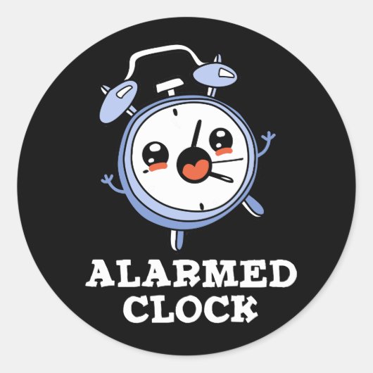 Alarmierte Uhr Funny Alarm Uhr Puppe dunkle BG Runder Aufkleber (Vorderseite)