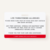 Alarmmeldung für die Kinderidentifizierung - Notfa Ausweis (Rückseite)