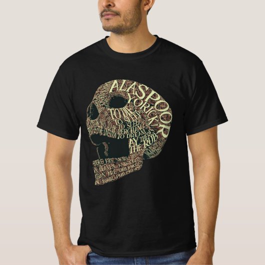 Alas Arme Yorick Shakespeare Hamlet Zitate T-Shirt (Vorderseite)