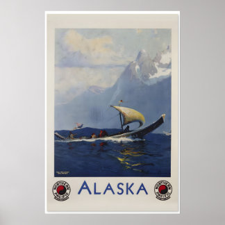Alaska 1920er Jahre Northern Pacific Railroad Vint Poster