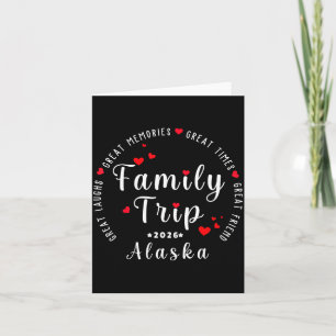 Alaska 2026 Urlaub Familien-Matching-Illustration Karte