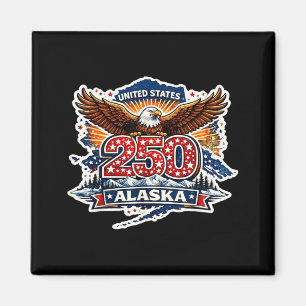Alaska 250 Jahre Patriotischer Adler-Shirt 4. Juli Magnet