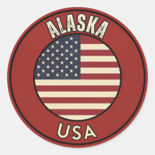Alaska-Abenteuer - Geschenk der letzten Grenze Runder Aufkleber
