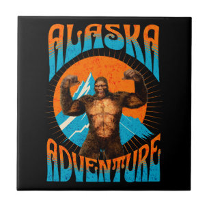 Alaska-Abenteuer Lustiger Sasquatch Fliese