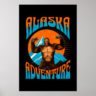 Alaska-Abenteuer Lustiger Sasquatch Poster