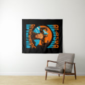 Alaska-Abenteuer Lustiger Sasquatch Wandteppich (Beispiel (Horizontal))