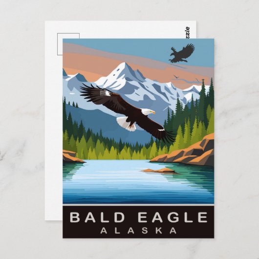 Alaska, Adler, Reisen Postkarte (Vorne/Hinten)