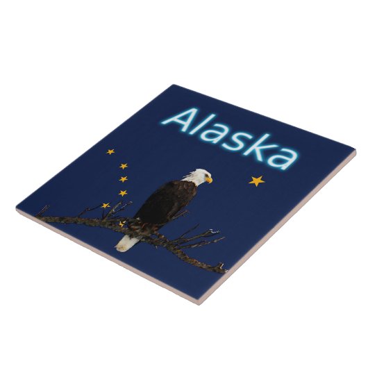 Alaska Adler und Fahne Fliese (Seite)