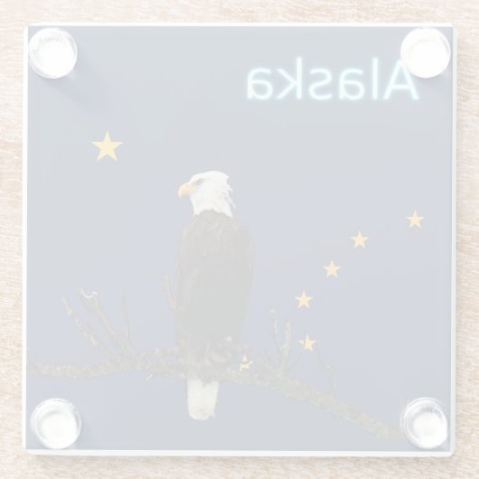 Alaska Adler und Fahne Glasuntersetzer (Rückseite)