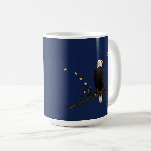 Alaska Adler und Fahne Kaffeetasse (VorderseiteRechts)