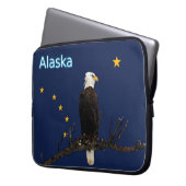 Alaska Adler und Fahne Laptopschutzhülle (Vorderseite Links)