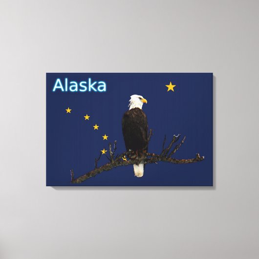 Alaska Adler und Fahne Leinwanddruck (Vorderseite)