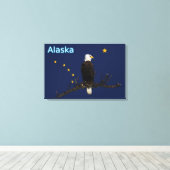Alaska Adler und Fahne Leinwanddruck (Insitu (Holzboden))