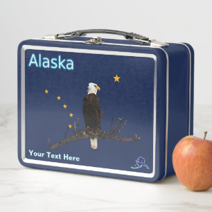 Alaska Adler und Fahne Metall Lunch Box