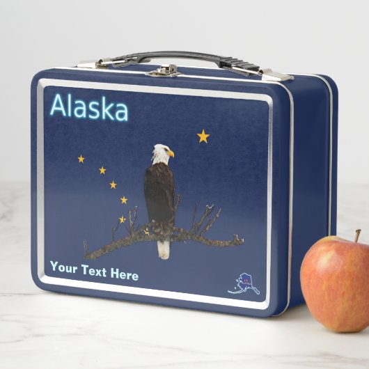 Alaska Adler und Fahne Metall Lunch Box (Beispiel)