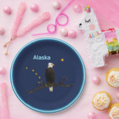 Alaska Adler und Fahne Pappteller (Party)