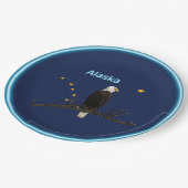 Alaska Adler und Fahne Pappteller (Schrägansicht)