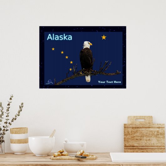 Alaska Adler und Fahne Poster (Küche)