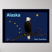 Alaska Adler und Fahne Poster (Vorne)