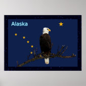 Alaska Adler und Fahne Poster (Vorne)