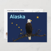 Alaska Adler und Fahne Postkarte (Vorne/Hinten)