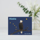 Alaska Adler und Fahne Postkarte (Stehend Vorderseite)