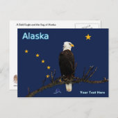 Alaska Adler und Fahne Postkarte (Vorne/Hinten)