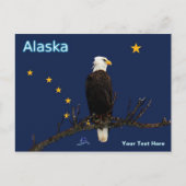 Alaska Adler und Fahne Postkarte (Vorderseite)