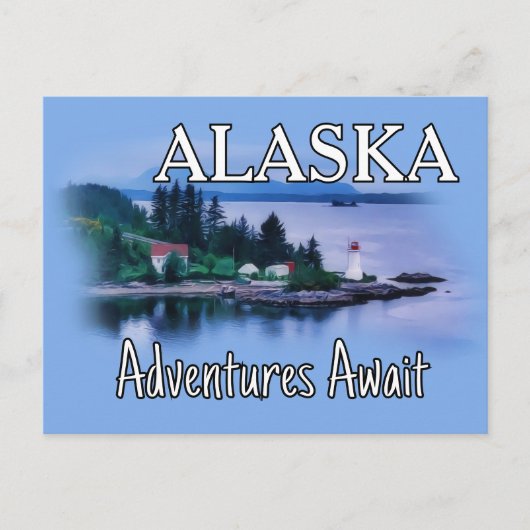 Alaska Adventure Awaits Postkarte (Vorderseite)