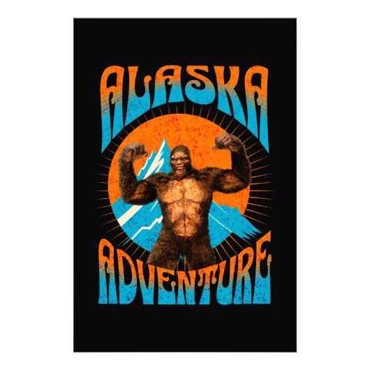 Alaska Adventure Funny Sasquatch Fotodruck (Vorne)