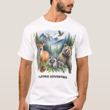Alaska Adventure Watercolor Wildlife T - Shirts