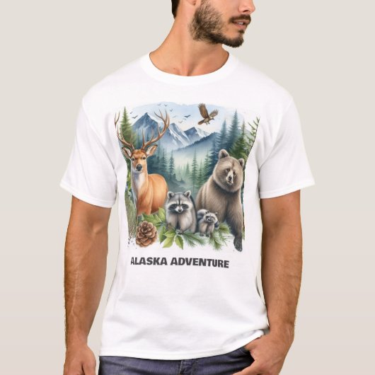 Alaska Adventure Watercolor Wildlife T - Shirts (Vorderseite)