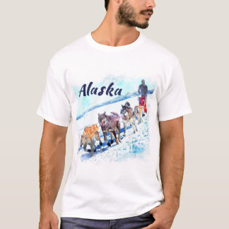 Alaska (AK) Eine Schlittenhundemannschaft Wasserfa T-Shirt