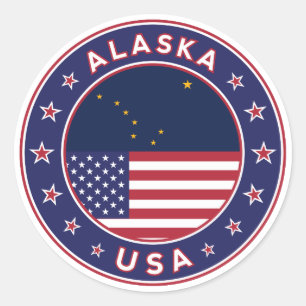 Alaska, Alaska-T - Shirt, Alaska-Aufkleber, Alaska Runder Aufkleber