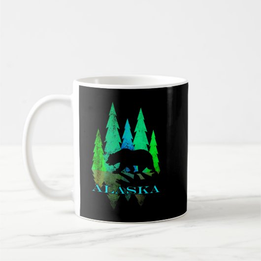Alaska - Alaskan Northern Light Trees with Bear Kaffeetasse (Links)